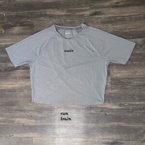 Diadora Women's L Crop Top Be One FT Short Sleeve Training Athleisure Shirt